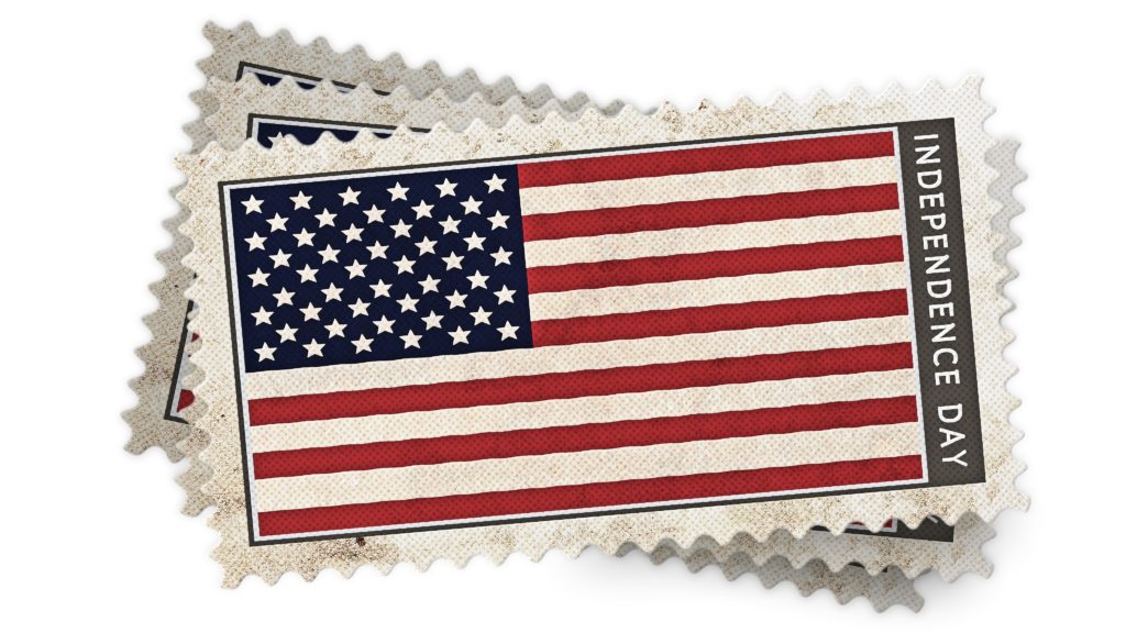 Three flag stamps